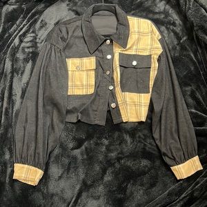 Shein, black and brown crop jacket